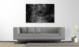 Leinwandbild Endless Space Fichte Massiv / Mischgewebe - 80 x 120 cm - Schwarz / Weiß