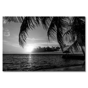 Impression sur toile Maledives Épicéa massif / Tissu mélangé - 80 x 120 cm - Noir / Blanc