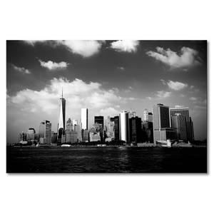 Quadro Manhattan Skyscrapers Abete massello / Tessuto misto - 80 x 120 cm - Nero / Bianco