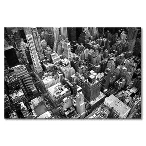 Afbeelding New York City massief sparrenhout/textielmix - 80 x 120 cm - Zwart/wit