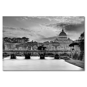 Impression sur toile Vatican Épicéa massif / Tissu mélangé - 80 x 120 cm - Noir / Blanc