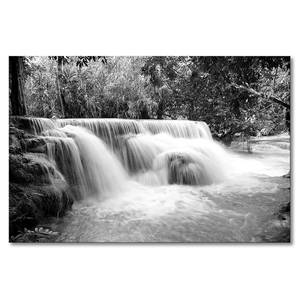 Quadro Waterfall In Jungle Abete massello / Tessuto misto - 80 x 120 cm