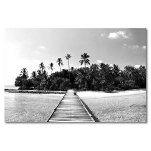 Quadro Tropical Maldives Abete massello / Tessuto misto - 80 x 120 cm