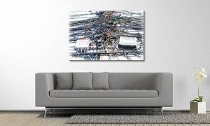 Quadro Cable Chaos Abete massello / Tessuto misto - 80 x 120 cm