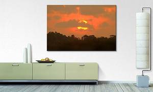 Quadro Indian Sundown Abete massello / Tessuto misto - 80 x 120 cm