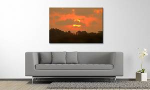 Quadro Indian Sundown Abete massello / Tessuto misto - 80 x 120 cm