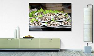 Afbeelding Shellfish Menu massief sparrenhout/textielmix - 80 x 120 cm