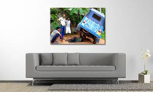 Afbeelding Srilankan Car Repair massief sparrenhout/textielmix - 80 x 120 cm