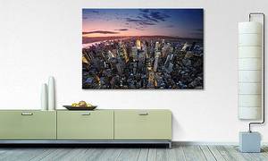 Leinwandbild Big Apple Fichte Massiv / Mischgewebe - 80 x 120 cm - Multicolor