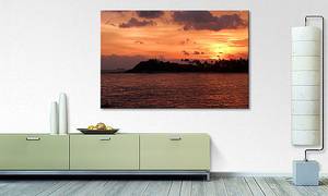 Quadro Srilankan Sundown Abete massello / Tessuto misto - 80 x 120 cm