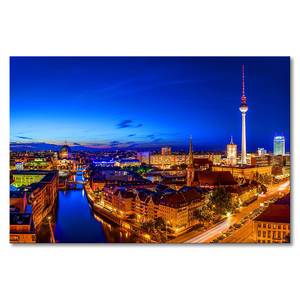 Leinwandbild Berlin City Fichte Massiv / Mischgewebe - 80 x 120 cm - Multicolor