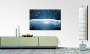 Afbeelding Earth Planet I massief sparrenhout/textielmix - 80 x 120 cm