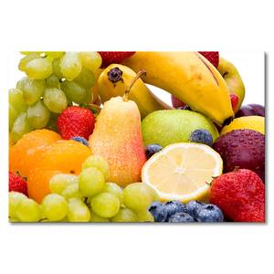 Quadro Fruits Abete massello / Tessuto misto - 80 x 120 cm - Multicolore