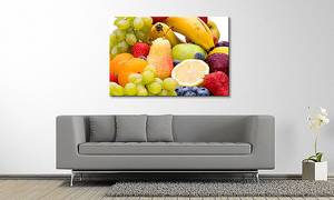 Quadro Fruits Abete massello / Tessuto misto - 80 x 120 cm - Multicolore