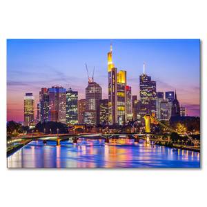 Quadro Frankfurt Skyline Abete massello / Tessuto misto - 80 x 120 cm