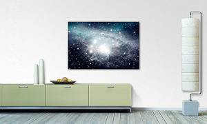 Impression sur toile Galaxy Épicéa massif / Tissu mélangé - 80 x 120 cm - Bleu