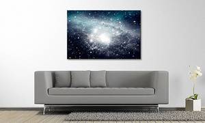 Quadro Galaxy Abete massello / Tessuto misto - 80 x 120 cm - Blu