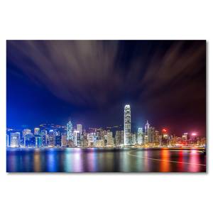 Leinwandbild Hongkong At Night Fichte Massiv / Mischgewebe - 80 x 120 cm - Multicolor