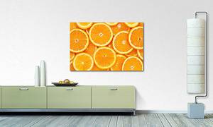 Leinwandbild Oranges Fichte Massiv / Mischgewebe - 80 x 120 cm