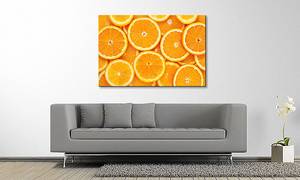 Leinwandbild Oranges Fichte Massiv / Mischgewebe - 80 x 120 cm