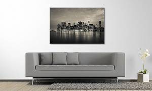 Quadro Manhatten Skyline Abete massello / Tessuto misto - 80 x 120 cm