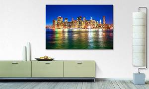 Quadro Manhattan Metropolis Abete massello / Tessuto misto - 80 x 120 cm