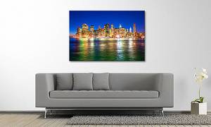 Quadro Manhattan Metropolis Abete massello / Tessuto misto - 80 x 120 cm