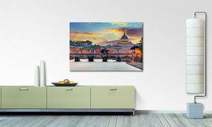 Quadro Vatican Abete massello / Tessuto misto - 80 x 120 cm - Multicolore