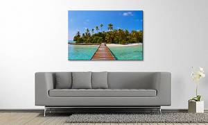 Quadro Tropical Way Abete massello / Tessuto misto - 80 x 120 cm