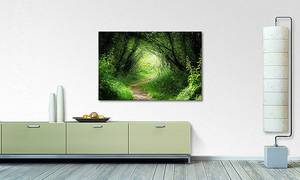 Quadro Way In Deep Forest Abete massello / Tessuto misto - 80 x 120 cm - Verde