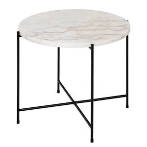 Tavolino Marcocci 52 cm Marmo / Metallo - Bianco marmo / Nero
