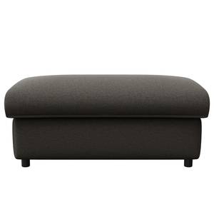 Gestoffeerde hocker FIDELIA Geweven stof Mava: Antracietkleurig - Breedte: 100 cm