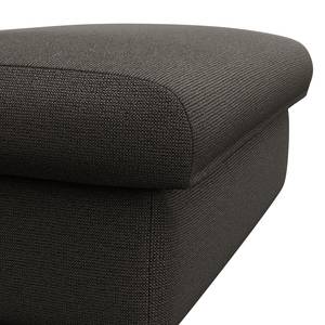 Gestoffeerde hocker FIDELIA Geweven stof Mava: Antracietkleurig / Zwart / Wit gemêleerd - Breedte: 100 cm