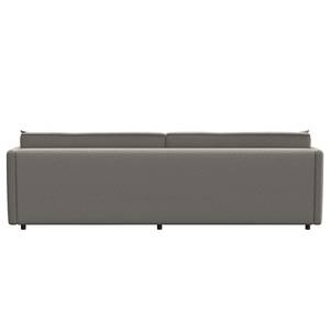 Ecksofa FIDELIA mit Longchair Webstoff Mava: Grau / Weiß meliert - Longchair davorstehend links