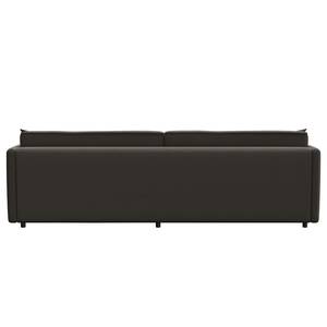 Hoekbank FIDELIA met chaise longue Geweven stof Mava: Antracietkleurig - Longchair vooraanzicht links