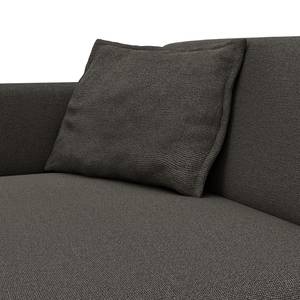 Ecksofa FIDELIA mit Longchair Webstoff Mava: Anthrazit / Schwarz / Weiß meliert - Longchair davorstehend links