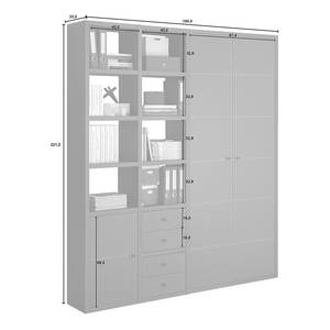 Combi-dossierkast Emporio VII Mat grijs