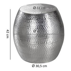 Beistelltisch Cerrillos Aluminim - Silber - Silber