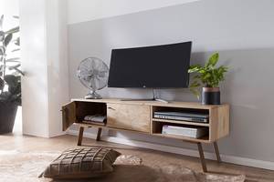 Tv-meubel Pavon massief mangohout/ijzer - bruin/goudkleurig