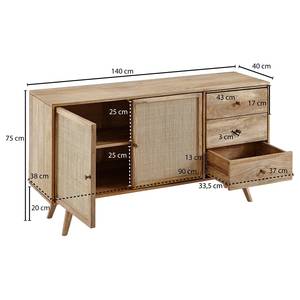 Dressoir San Martin massief mangohout - bruin/goudkleurig