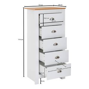 Highboard Pavon Spanplatte - Eiche Dekor / Silber