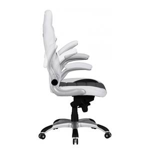 Chaise de bureau pivotante Leeskow Imitation cuir - Blanc - Blanc