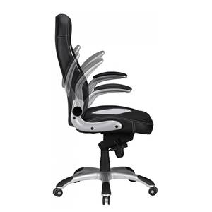 Chaise de bureau pivotante Treppeln Imitation cuir - Noir - Noir