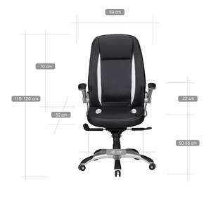 Chaise de bureau pivotante Treppeln Imitation cuir - Noir - Noir