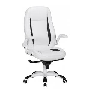 Chaise de bureau pivotante Treppeln Imitation cuir - Blanc - Blanc