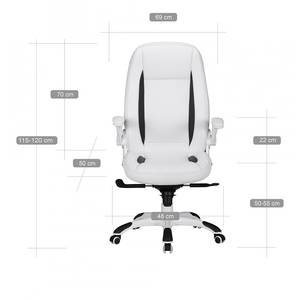 Bürodrehstuhl Treppeln Kunstleder - Weiß - Weiß