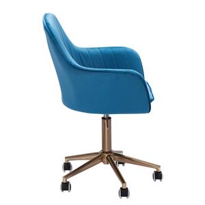 Chaise de bureau pivotante Welzow Velours - Bleu - Bleu