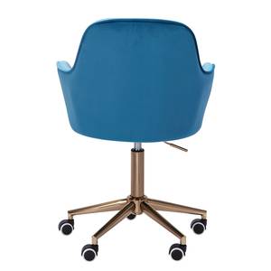 Chaise de bureau pivotante Welzow Velours - Bleu - Bleu