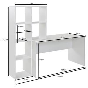 Bureau Dohma Panneau aggloméré - Blanc