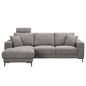 Ecksofa Arietta mit Longchair Webstoff Cieli: Grau - Longchair davorstehend links